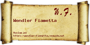 Wendler Fiametta névjegykártya