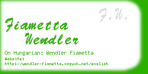 fiametta wendler business card